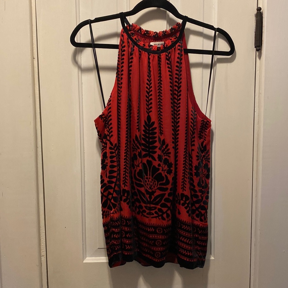Red & black halter top